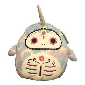 NWT Squishmallow 12" IGOR THE NARWAL Day of the Dead Plush Doll Embroidered
